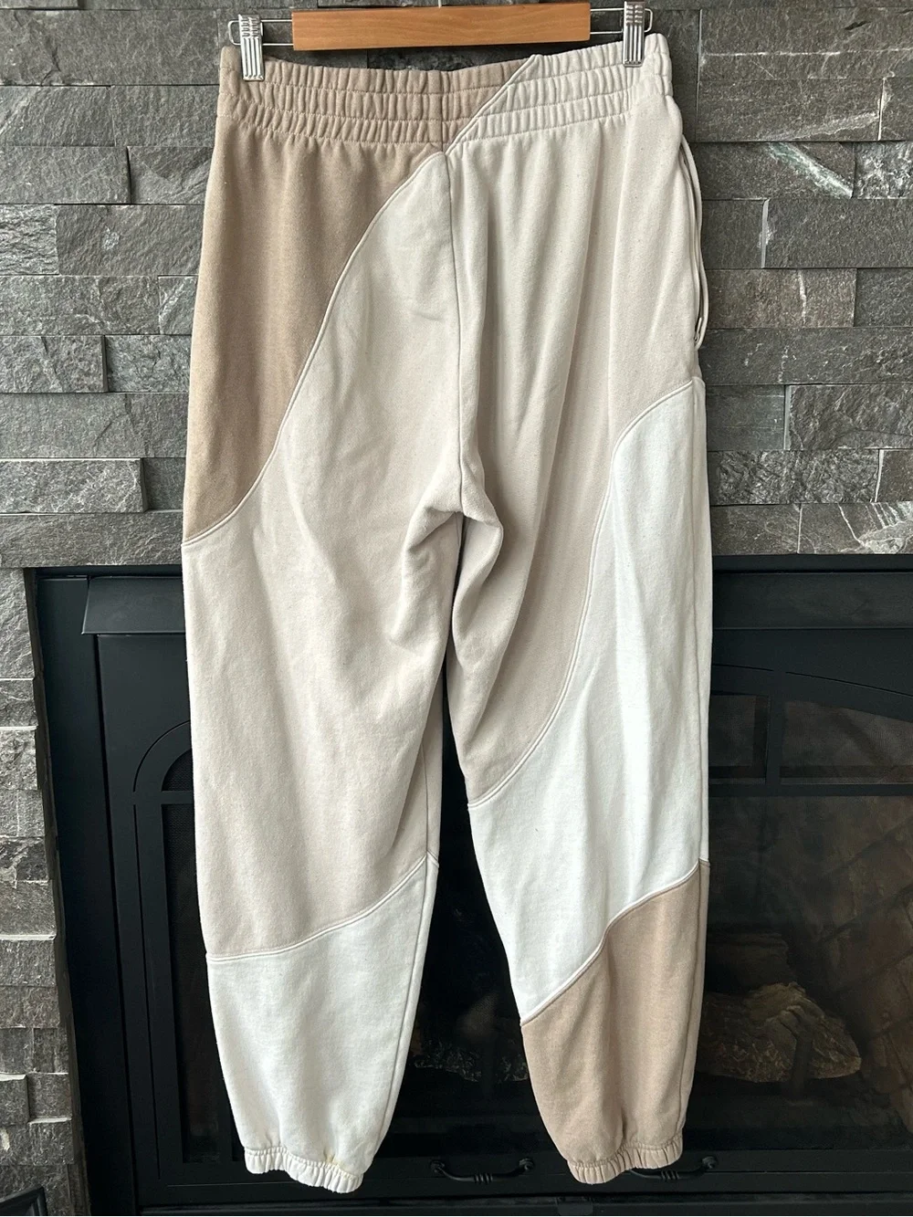 Alo Yoga “Make Waves” Sweatpants in Ivory/Bone/Gravel Colorway